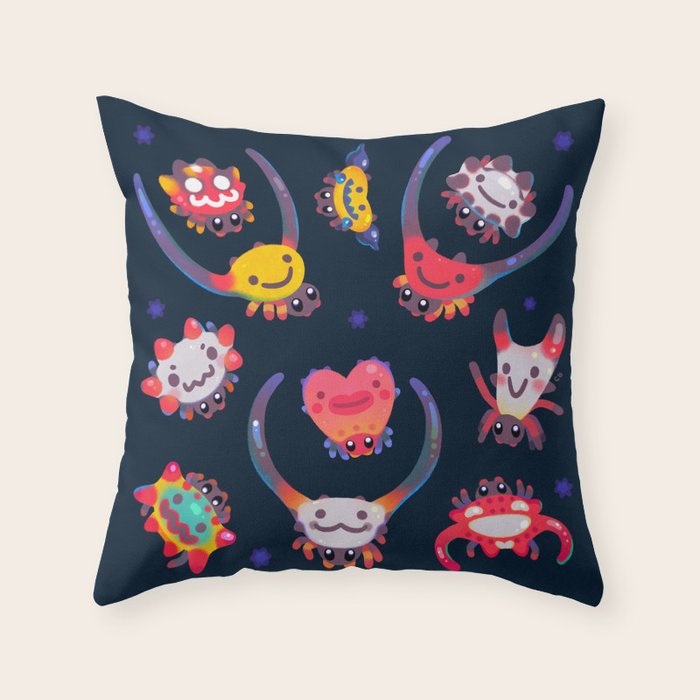 Happy spiny spider Throw Pillow Gallery Image 6
