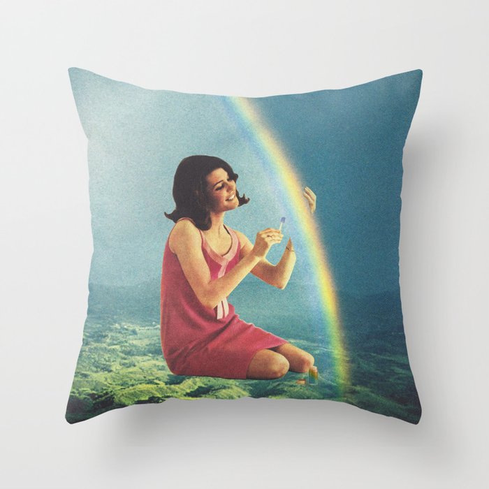 High maintenance - Rainbow trip Throw Pillow Gallery Image 6