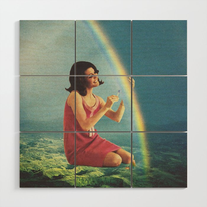 High maintenance - Rainbow trip Wood Wall Art Gallery Image 1