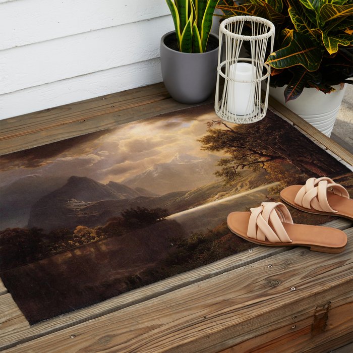 Estes Park Colorado 1869 By Albert Bierstadt | Reproduction Painting Outdoor Rug Gallery Image 2