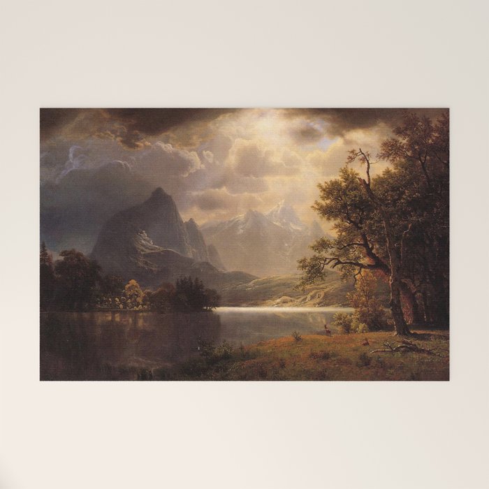 Estes Park Colorado 1869 By Albert Bierstadt | Reproduction Painting Welcome Mat Gallery Image 1