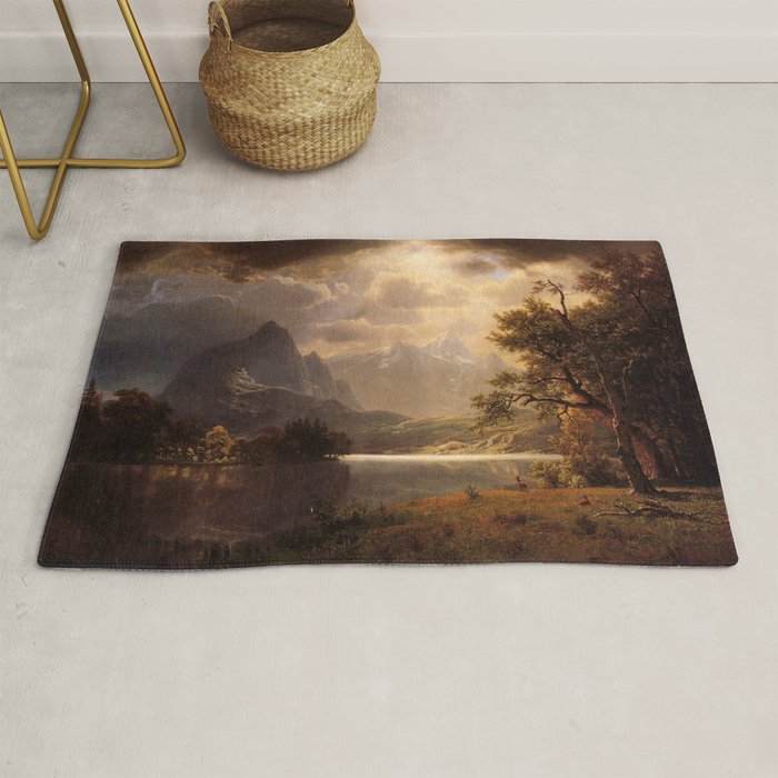 Estes Park Colorado 1869 By Albert Bierstadt | Reproduction Painting Rug Gallery Image 1