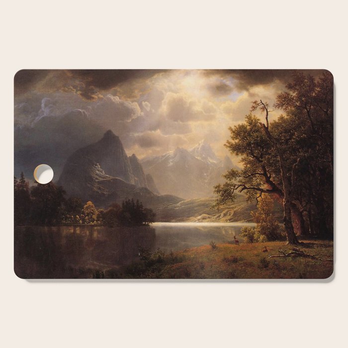 Estes Park Colorado 1869 By Albert Bierstadt | Reproduction Painting Cutting Board Gallery Image 1