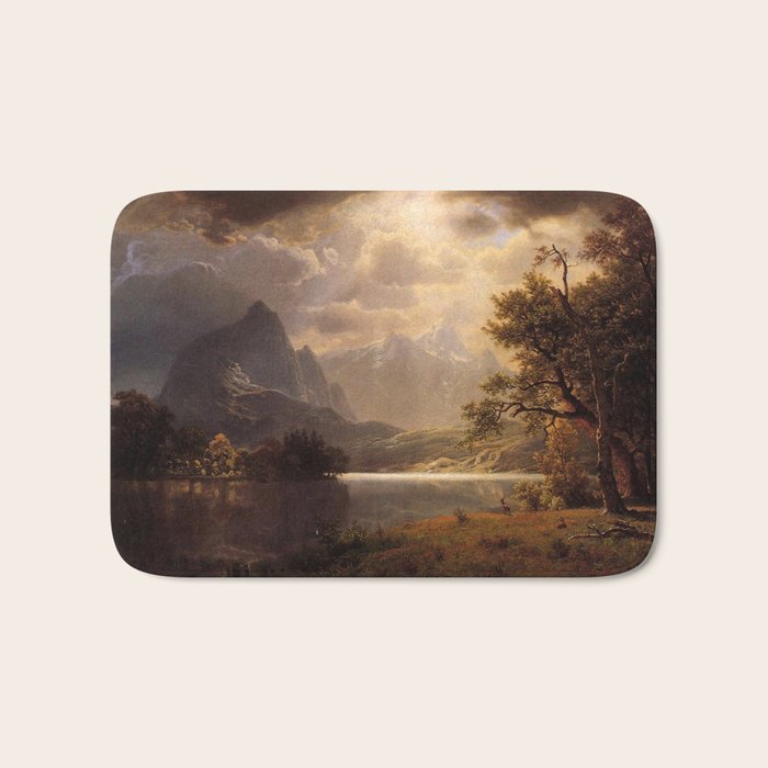 Estes Park Colorado 1869 By Albert Bierstadt | Reproduction Painting Bath Mat Gallery Image 1