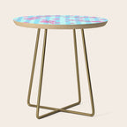 Blue Retro Stripes Sakura Floral Side Table Gallery Image 1