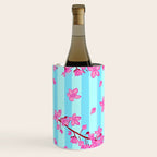 Blue Retro Stripes Sakura Floral Wine Chiller Gallery Image 3