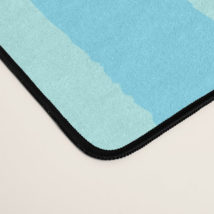 Blue Retro Stripes Sakura Floral Desk Mat Gallery Image 4