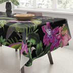 Hidden Exotic Hummingbird Paradise Black Tablecloth Gallery Image 3