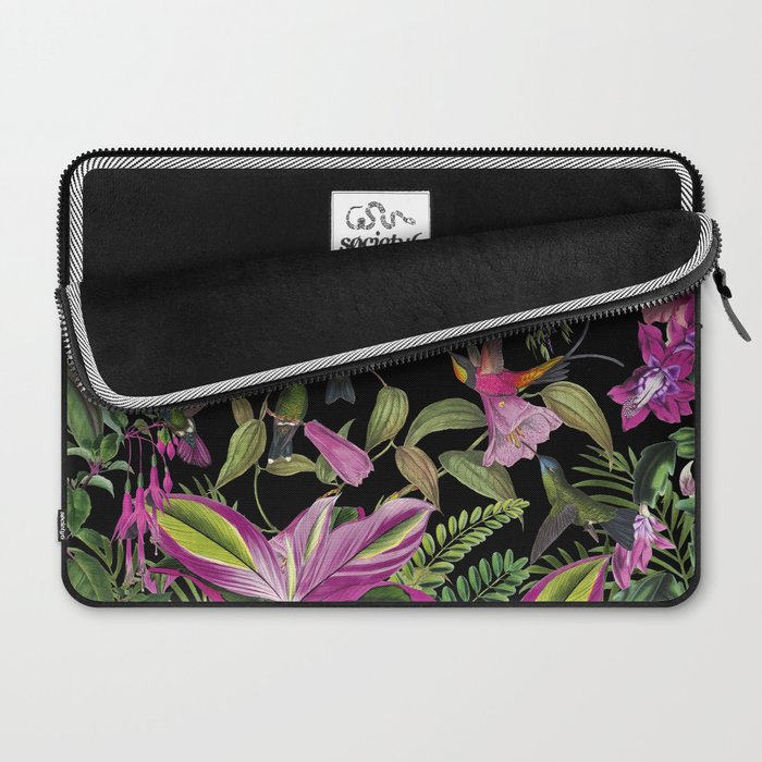 Hidden Exotic Hummingbird Paradise Black Laptop Sleeve Gallery Image 2