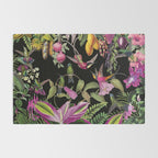 Hidden Exotic Hummingbird Paradise Black Rug Gallery Image 2