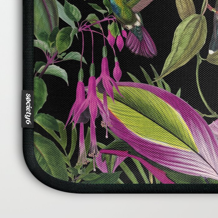Hidden Exotic Hummingbird Paradise Black Laptop Sleeve Gallery Image 3