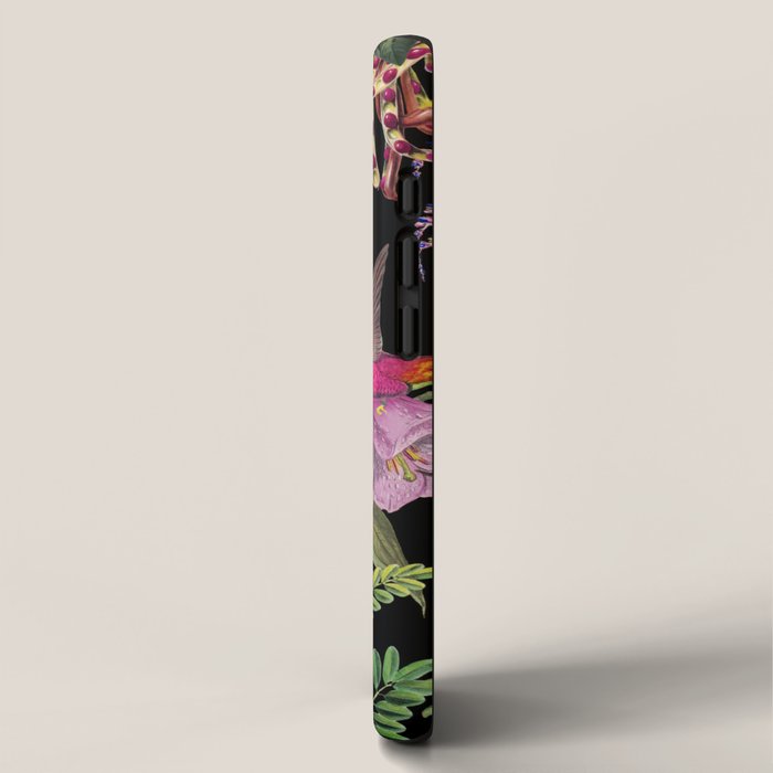 Hidden Exotic Hummingbird Paradise Black iPhone Case Gallery Image 2