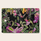 Hidden Exotic Hummingbird Paradise Black Cutting Board Gallery Image 1