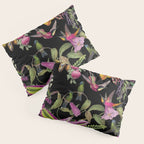 Hidden Exotic Hummingbird Paradise Black Pillow Sham Gallery Image 3