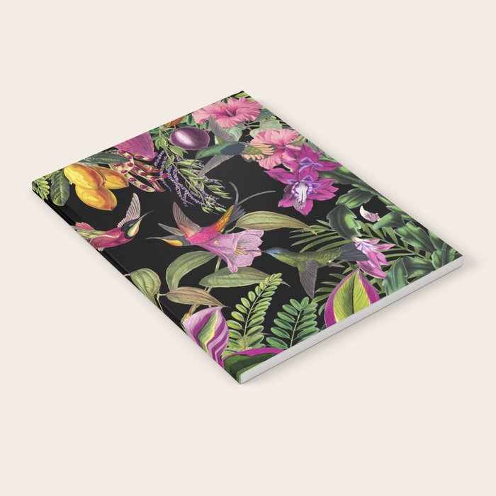 Hidden Exotic Hummingbird Paradise Black Notebook Gallery Image 2
