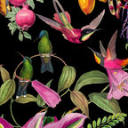 Hidden Exotic Hummingbird Paradise Black Coffee Mug Gallery Image 2