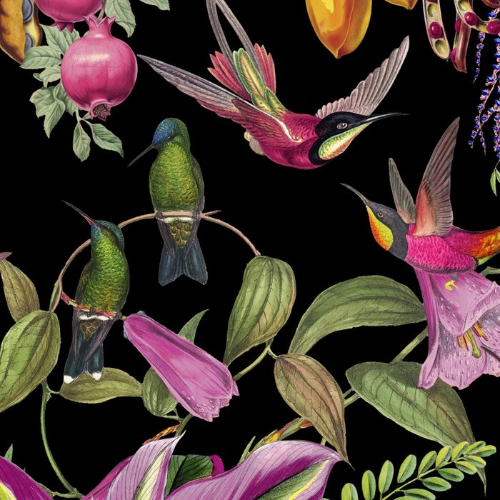 Hidden Exotic Hummingbird Paradise Black Coffee Mug Gallery Image 2