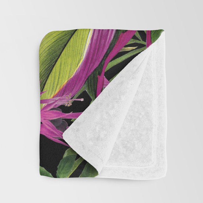Hidden Exotic Hummingbird Paradise Black Throw Blanket Gallery Image 3
