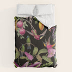 Hidden Exotic Hummingbird Paradise Black Comforter Gallery Image 6