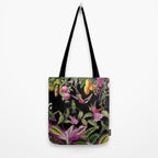 Hidden Exotic Hummingbird Paradise Black Tote Bag Gallery Image 2
