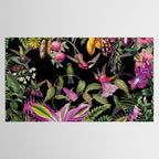 Hidden Exotic Hummingbird Paradise Black Tablecloth Gallery Image 2