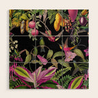 Hidden Exotic Hummingbird Paradise Black Wood Wall Art Gallery Image 1