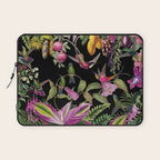 Hidden Exotic Hummingbird Paradise Black Laptop Sleeve Gallery Image 1