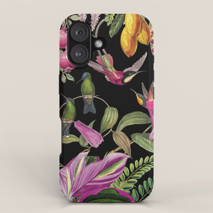 Hidden Exotic Hummingbird Paradise Black iPhone Case Gallery Image 1
