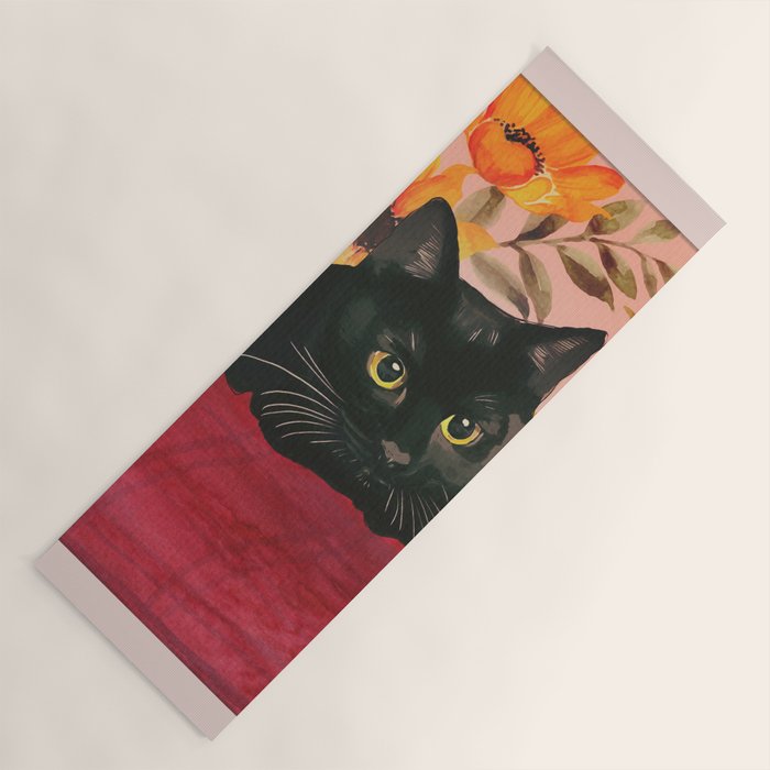 Black Cat Yoga Mat Gallery Image 1