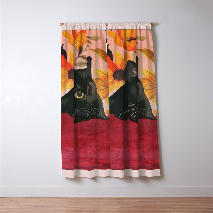 Black Cat Window Curtain Gallery Image 3