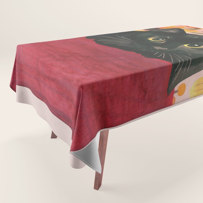 Black Cat Tablecloth Gallery Image 1