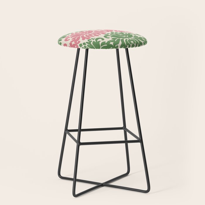 Vintage Damask Floral Pattern Stool Gallery Image 1