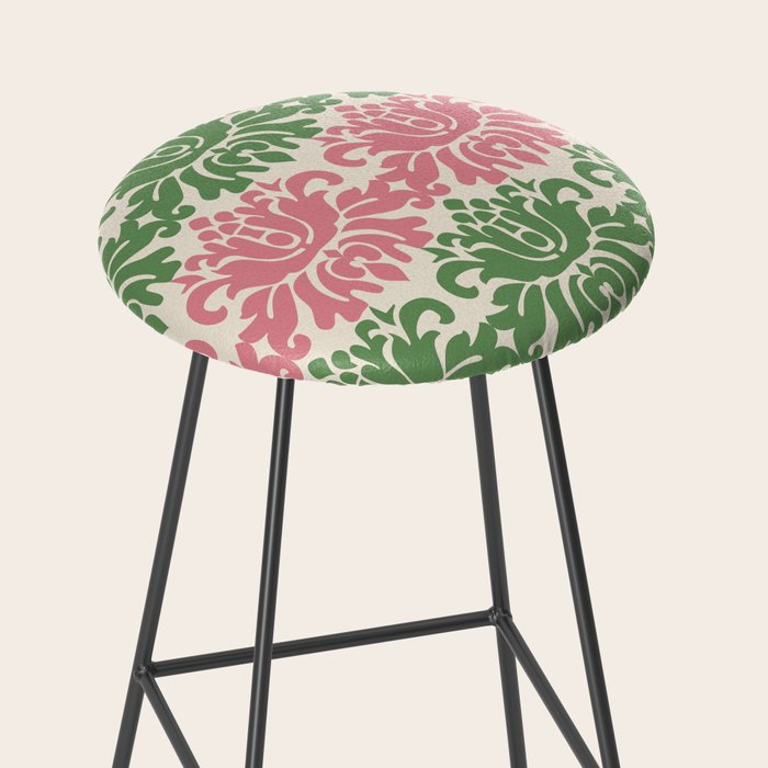Vintage Damask Floral Pattern Stool Gallery Image 2