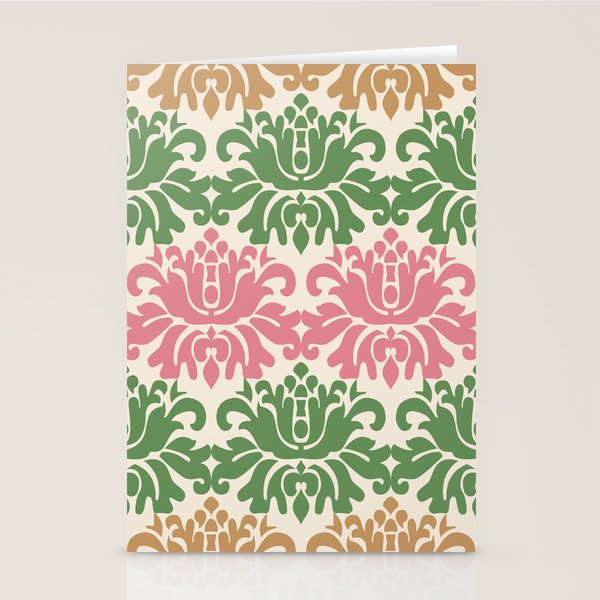 Vintage Damask Floral Pattern Stationery Card Gallery Image 1