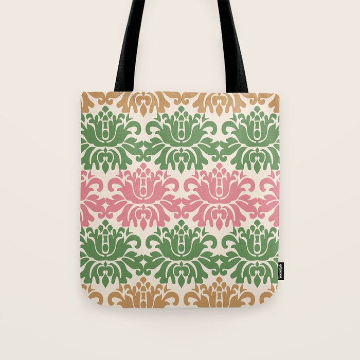 Vintage Damask Floral Pattern Tote Bag Gallery Image 1