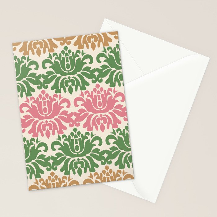 Vintage Damask Floral Pattern Stationery Card Gallery Image 2