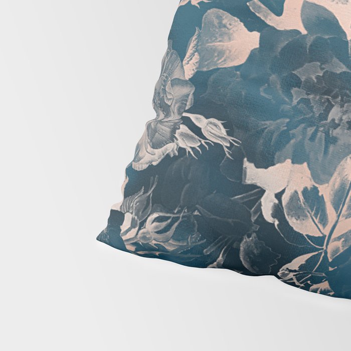 Rustic modern navy blue white gradient floral Pillow Sham Gallery Image 4