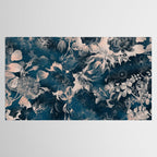 Rustic modern navy blue white gradient floral Tablecloth Gallery Image 2