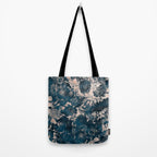 Rustic modern navy blue white gradient floral Tote Bag Gallery Image 2