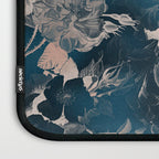 Rustic modern navy blue white gradient floral Laptop Sleeve Gallery Image 3