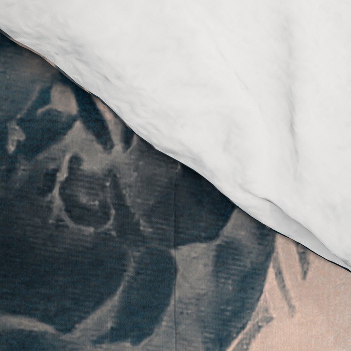 Rustic modern navy blue white gradient floral Comforter Gallery Image 4