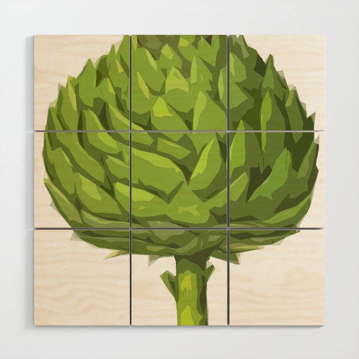 Artichoke Antique Botanical Print Wood Wall Art Gallery Image 1