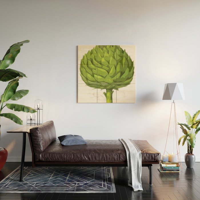 Artichoke Antique Botanical Print Wood Wall Art Gallery Image 2