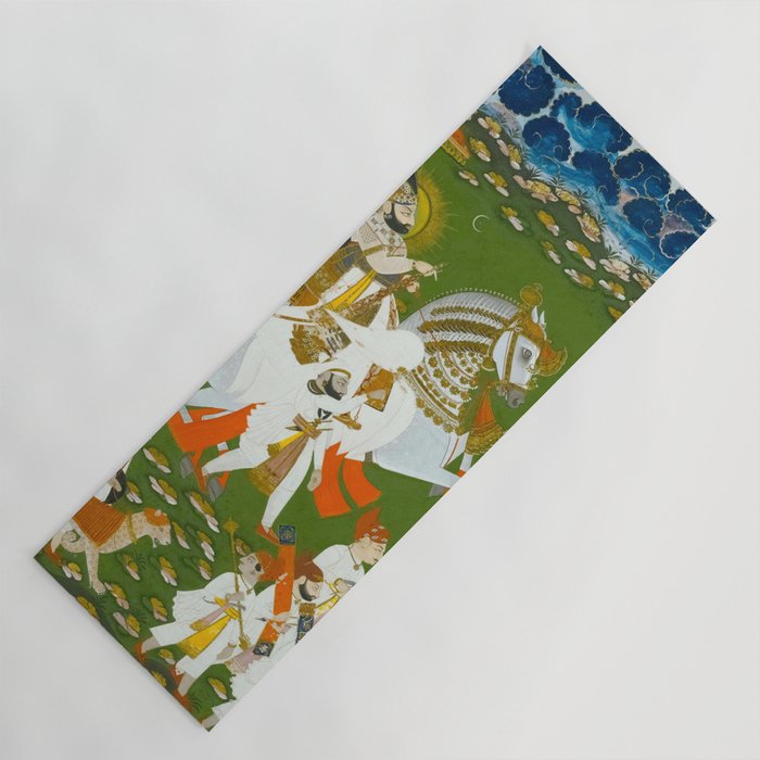 Maharana Bhim Singh in Procession Indian Miniature Painting  Yoga Mat Gallery Image 1
