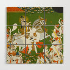 Maharana Bhim Singh in Procession Indian Miniature Painting  Wood Wall Art Gallery Image 1