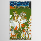 Maharana Bhim Singh in Procession Indian Miniature Painting  Tablecloth Gallery Image 2