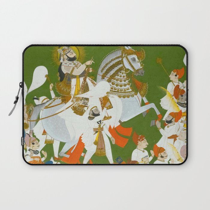 Maharana Bhim Singh in Procession Indian Miniature Painting  Laptop Sleeve Gallery Image 1