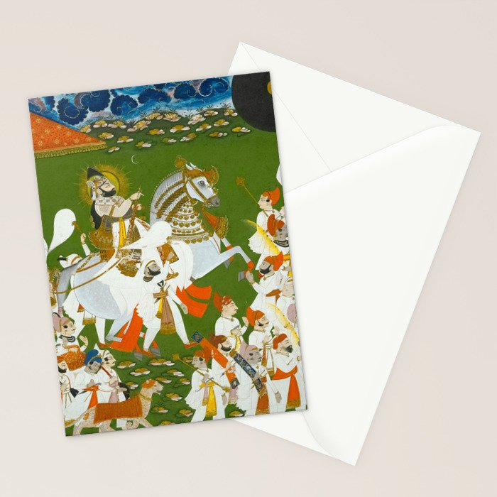 Maharana Bhim Singh in Procession Indian Miniature Painting  Stationery Card Gallery Image 2