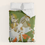 Maharana Bhim Singh in Procession Indian Miniature Painting  Duvet Cover Gallery Image 6