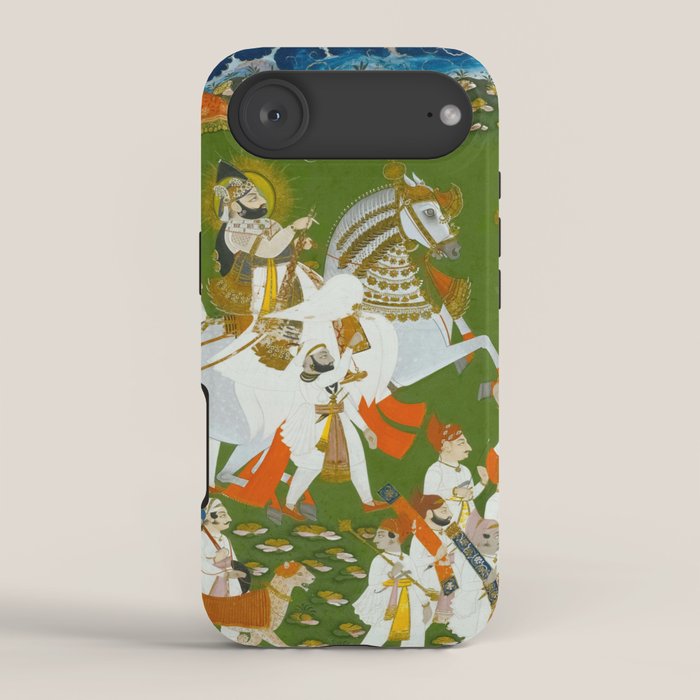 Maharana Bhim Singh in Procession Indian Miniature Painting  iPhone Case Gallery Image 2